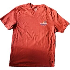 Billabong Boardshort Co. T Shirt Men's Orange Palm Tree Graphic Surfer Tee